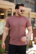 Erkek Ince çizgi Dokulu Kısa Kollu T-shirt resmi